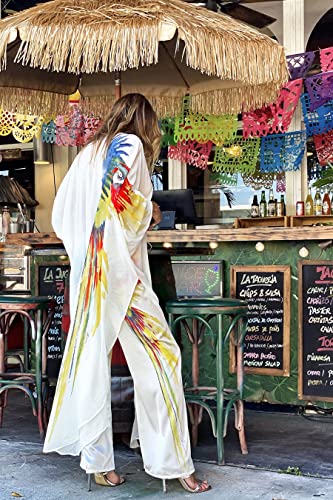 QPQ Womens Kinomo Cover Up for Swimwear Long Kimono Cardigans Side Split Beach Coverups4