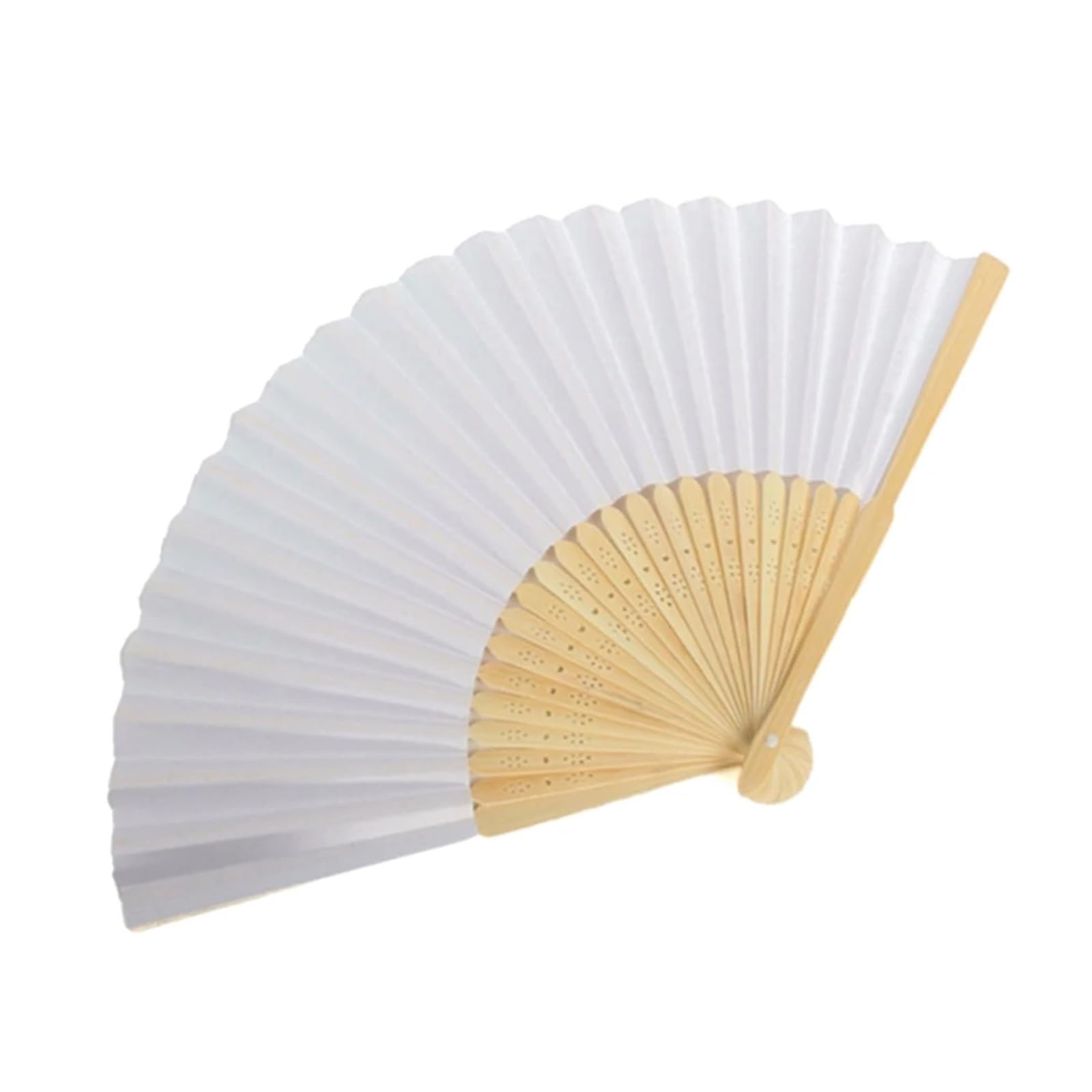Papier FaltfäCher Blanko-weißer DIY-Faltfächer, Handübungs-Fächer, faltbarer Papierfächer, tragbar, handbemalt, personalisiert for Tanz-Cosplay-Requisiten(50pcs)