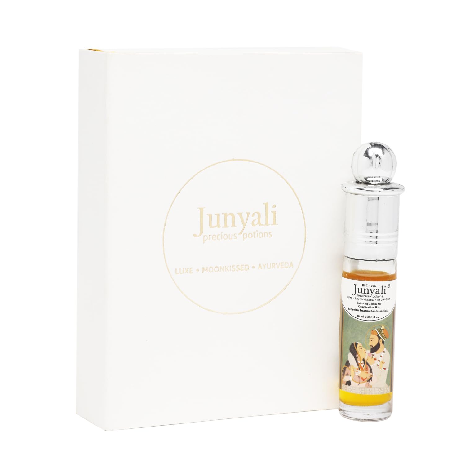 Junyali Sanyojan Twacha Santulan Taila | Balancing Serum for Combination Skin - 10ml Evening Primrose, Rosehip, & Turmeric Oils - Eliminates Excess Oil, Moisturizes Dry Areas, Tightens Skin 2