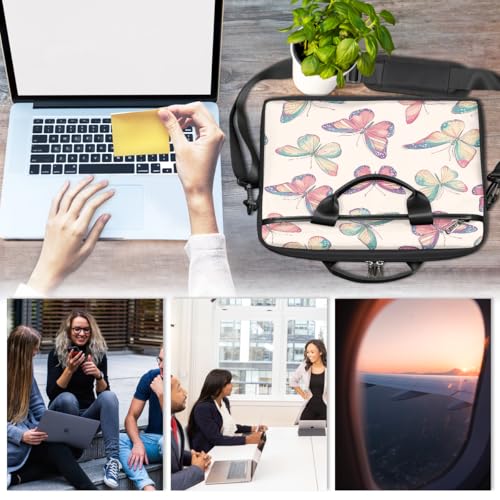 Retro Butterfly Painting Laptop Bag 15 Inch miniatura 6