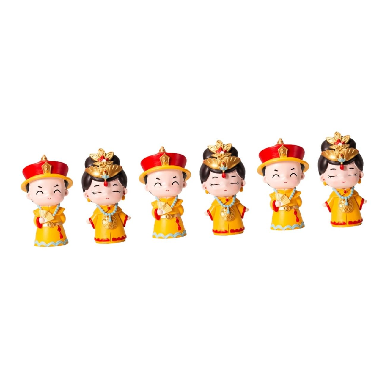 3 Ensembles Décoration De Gâteau Résine Ornements De Style Cour Chinoise pour Fête Et Maison Figurines Et Impératrice pour Gâteau Anniversaire Et Événements Spéciaux 2 Pièces * 3