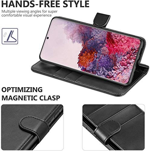 Image of Perkie Matte Finish Vintage Wallet Case for Motorola Moto G54 5G PU Leather Flip Case Kick Stand with Magnetic Closure Flip Cover for Motorola Moto G54 5G (Black)
