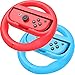 Produktbild Racing Games Lenkradgriff für Nintendo Switch Mario Kart, Joy-Con Lenkrad, Rot und Blau