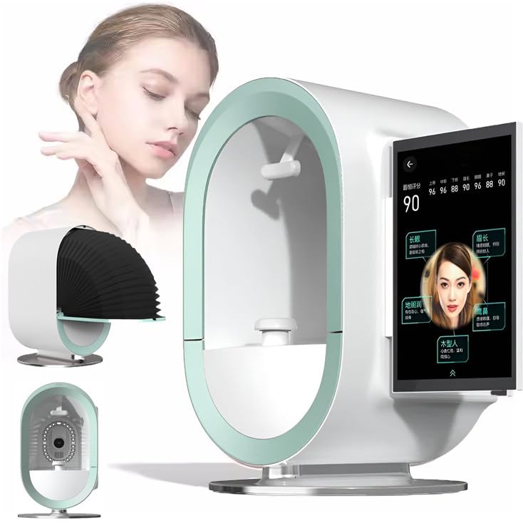 13.3inch Intelligent Portable Facial Skin Analyzer, 3D Facial Analysis Instrument W/ 12spectral Imaging, Professional Device Skin Analyzer, For Salon Green