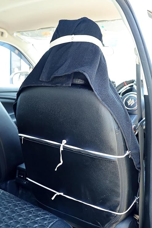 Image of Car Seat Towel Cover, Universal Size 76x152 cm, Soft and Comfortable Seat Protector for All Cars, Single Pack of 1 (1, Black car, 30x60inc)