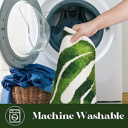 Roseate Big Leaf Super Soft Anti Skid (40x60 cm) Super Absorbent Mats Microfibre 2000 GSM Bath Mat for Bedroom/Kitchen/Door Mat/Floor Mat (Green) Pack of 1 5 51 hoSS7VUL