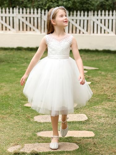 ABAO SISTER Flower Girl Dress Lace Tulle Backless Pageant Wedding Junior Bridesmaid Birthday Party Dresses 2-13 Years4