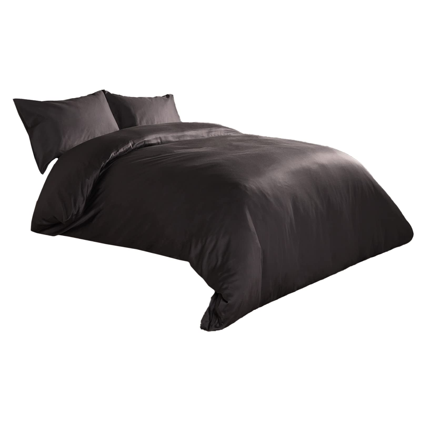 Highams Charcoal Grey 220 Thread Count Single Bed Duvet Cover Set, 100% Cotton Soft Comfortable Bedding Luxury Comfort Hotel Quality Duvet With Pillowcase, Single