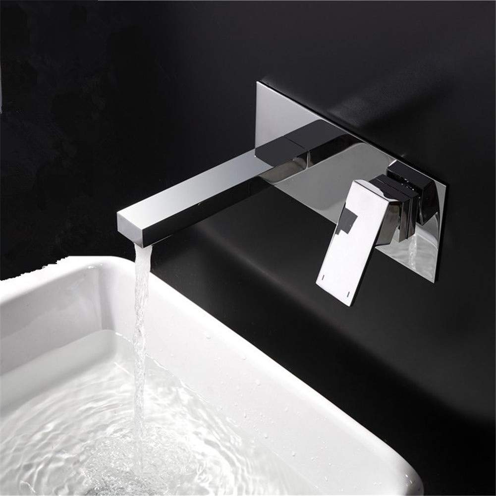 Montado En La Pared Grifo De La Cascada De Cromo Grifo Del Baño De La Cascada Del Mezclador Del Lavabo De Pared Mezclador De La Cascada Agua Caliente Y Fría Toque