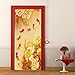 XWYDCF Adesivi per Porte Interne 3D 90 * 210Cm Pesce Rosso Dorato del Fiume del Crisantemo Camera da Letto Porte Carta da Parati in PVC Autoadesivo Impermeabile Complementi Arredo Casa Poster Murale