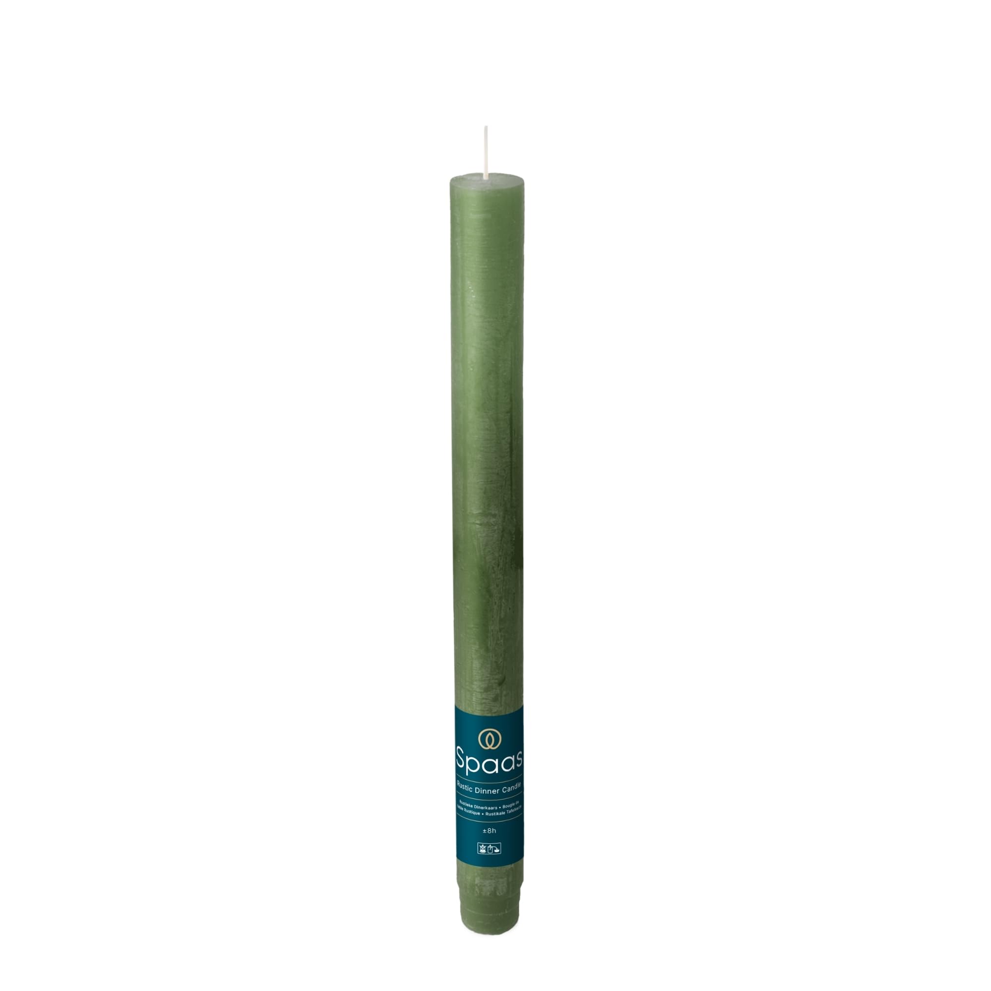 Spaas Rustic Dinner Candle 8h, Dark Green