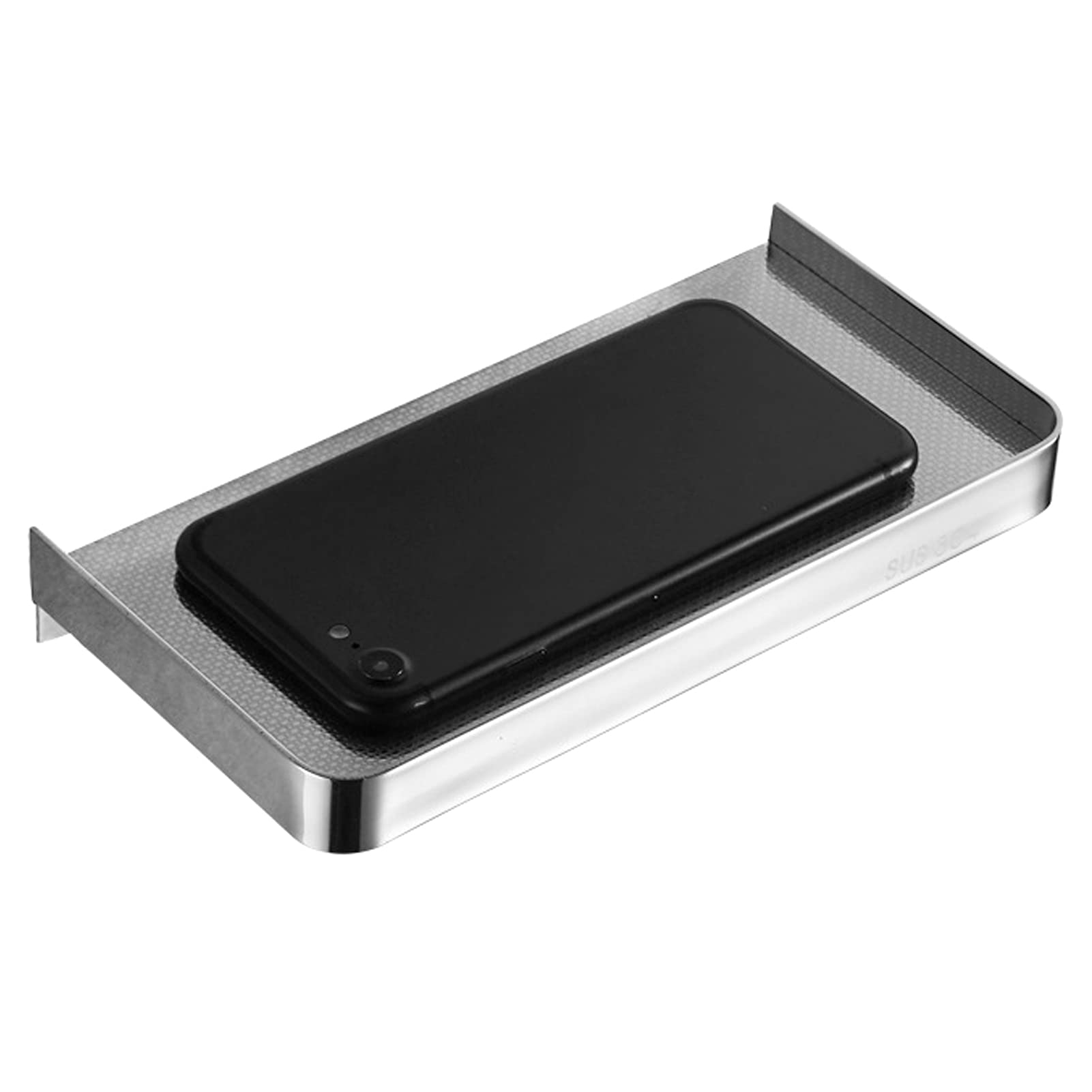 Tomedny Bathroom Cell Phone Shelf, Small Floating Shelves Wall Mounted Stainless Steel Small Wall Shelf for Bathroom Kitchen Toilet 7.3x3.5in