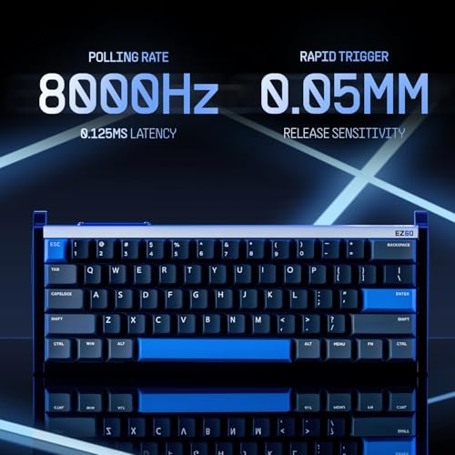 Image of IQUNIX EZ60 Gaming Keyboard, 60% RGB Mechanical Keyboard, 61 Keys with Star Trail Magnetic Switches, Rapid Trigger, Adjustable Actuation, Double Shot PBT Keycaps, for Win /Mac Laptop PC