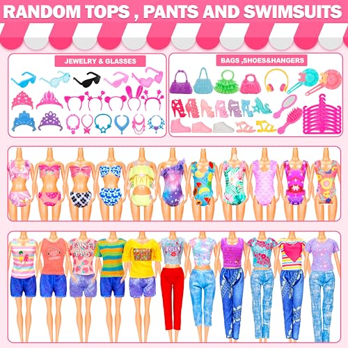 image for BYMORE ﻿195 Pcs Doll Clothes and Accessories Kit, Include Princess G