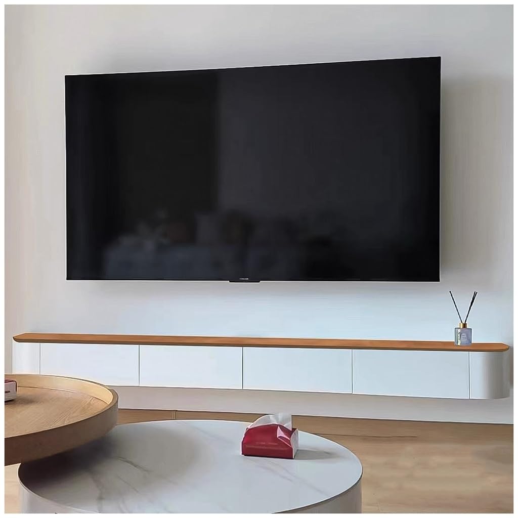 Zawieszony na ścianie szafka pod telewizor, pływająca podstawka pod telewizor, konsola medialna, przechowywanie rozrywki i gier, szafka regałowa pod telewizor (140 cm)