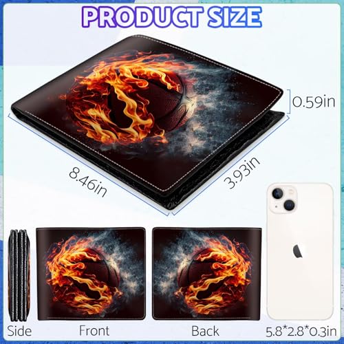 Image of Boys Wallet for Teens, Cool Kids Wallet Basketball for Boys Ages 8-10 9-12 11-15, Funny Leather Bifold Rfid Blocking, Coin Pocket Id Window for Teen Men Youth Guys Birthday Christmas Gifts