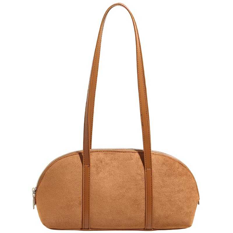 Suede Shoulder Bags for Women- Brown Suede Purse 2025 Bowler Bag Vintage Slouchy Tote Bag Fall Purse