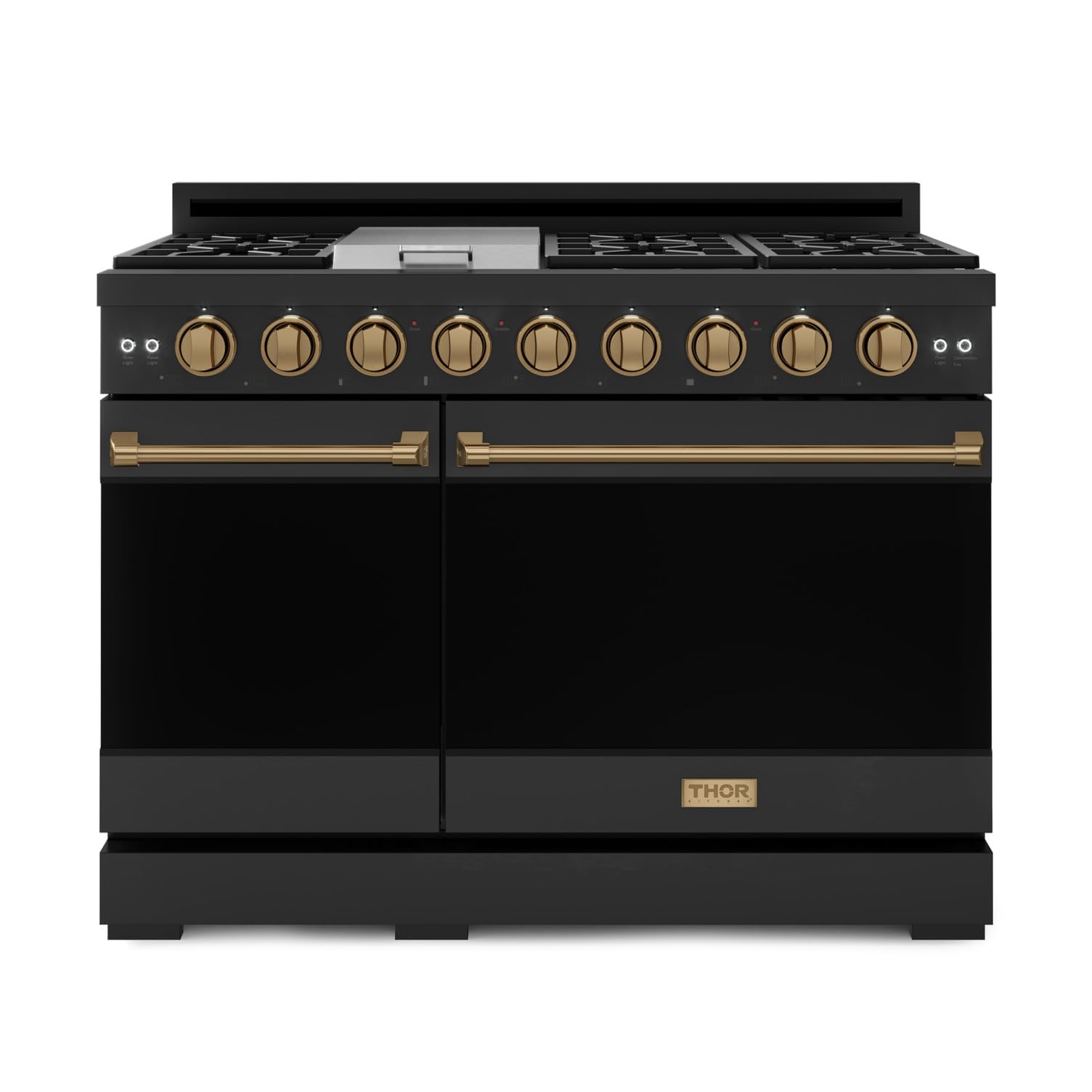 Gordon Ramsay by THOR Kitchen 48 Inch Professional Gas Range with Double Oven in Black/Bronze