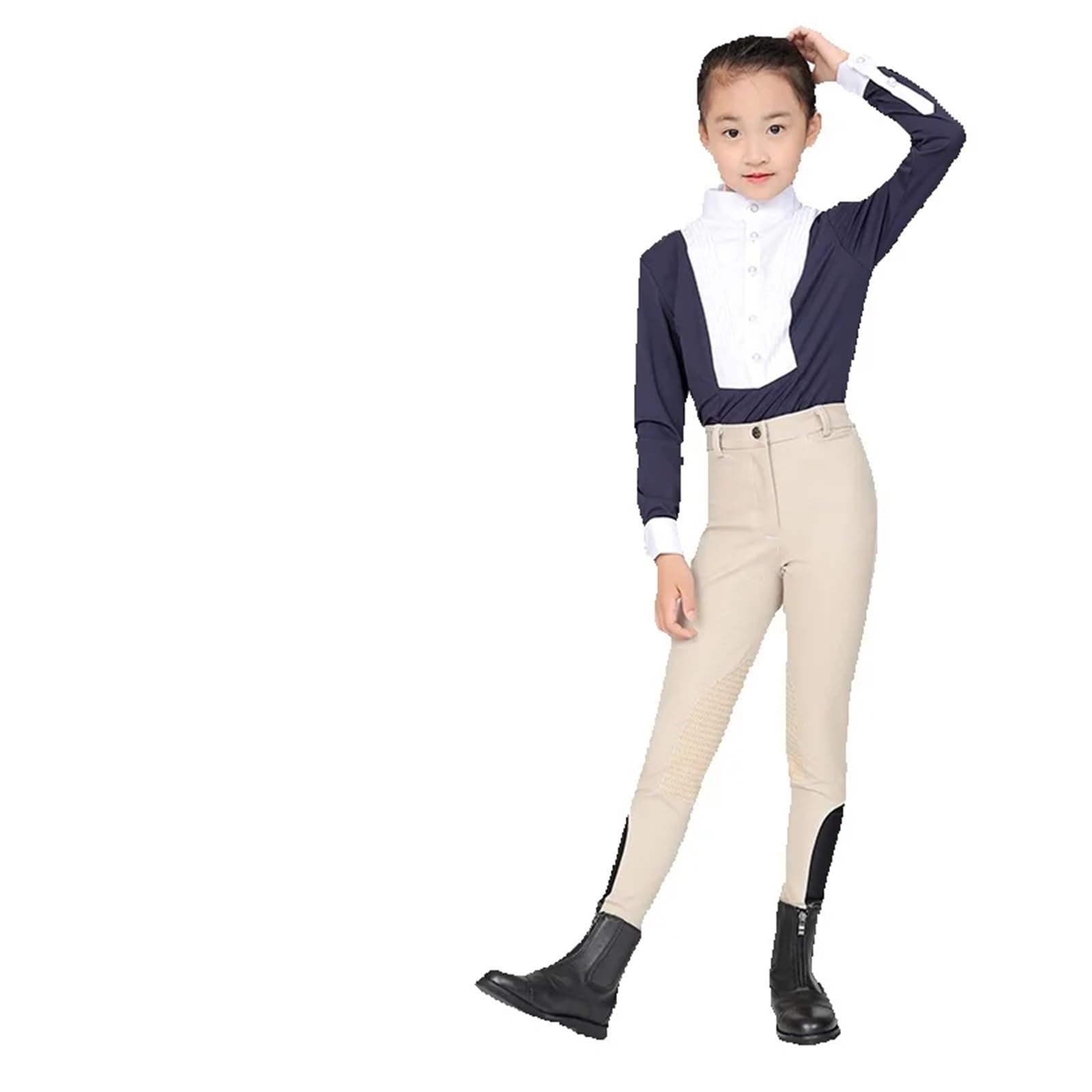 Generico Leggings da Equitazione da Donna Pantaloni da Equitazione for Bambini in Silicone Mezzo Pantaloni da Equitazione Morbidi e Traspiranti Elastici a Quattro Vie per L'Equitazione