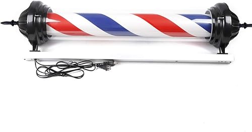 Miniatura 8 de DYRABREST 40 "LED barbería poste luz barbería barra giratoria rojo blanco azul tiras LED estilo clásico salón de peluquería luz barra LED tiras