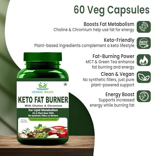 Herbal Magic Keto Fat Burner (60 Capsules) Keto-Friendly Supplement with Herbal Extracts, Designed for Active Lifestyles - Image 5