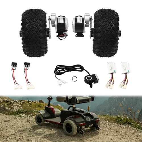 ZBXGJKSY 10 Inch Motor Drive Air Wheel Conversion Kit, 24v 250W Double Wheel Set Electric...
