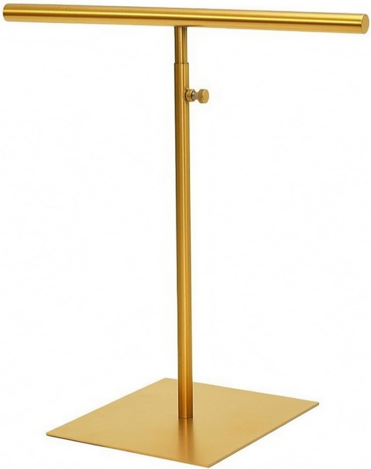 Soporte Ajustable de Acero Inoxidable con Perilla de Bloqueo para Exhibir Bufandas Bisutería Collares Pañuelos en Tienda, Estilo 1, 134, Brushed Titanium