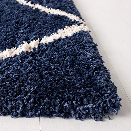 Image of Shaggy Super Soft Carpet for Home & Living Room Size - 8 X 11 Ft (Navy)