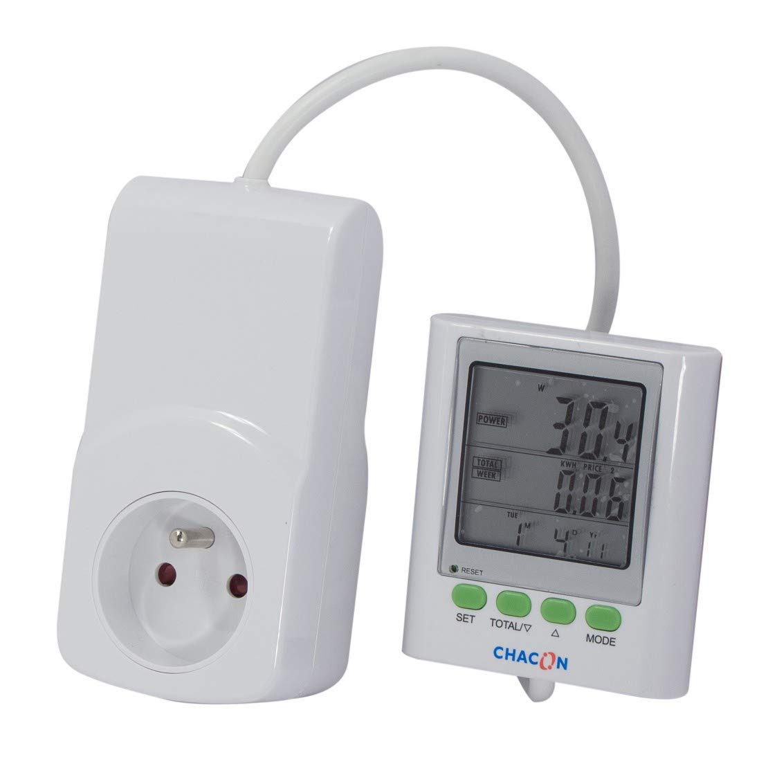 Licznik Zuzycia EcoWatt 650 ze Zdalnym Ekranem, 3500W, Bialy