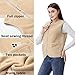GIMECEN Womens Fuzzy Sherpa Fleece Vest Cozy Sleeveless Jacket Full Zip Outerwear Faux Shearling Waistcoat With Pockets