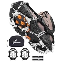 Sportneer Crampones, 28 Dientes Tacos de tracción Nieve y Hielo Tracción para Invierno Deportes Montañismo Escalada Caminar Alpinismo Cámping Acampada Senderismo