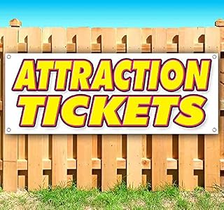 Attraction Tickets Banner 13 oz | Non-Fabric | Heavy-Duty Vinyl Single-Sided With Metal Grommets