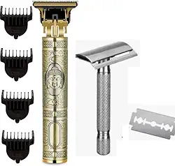 Barbeador Elétrico Masculino, Recarregável, USB- Maquininha Dragão - Barbeador Inox com Lâmina – Portátil, Potente e Ideal para Viagens, Aparador de Pelos Elétrico