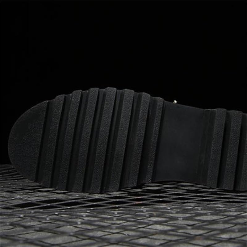 Men's Lace-up Loafers Wild Round Shoes Soft-Soled Low-top Slip-on Shoes(7.5)4