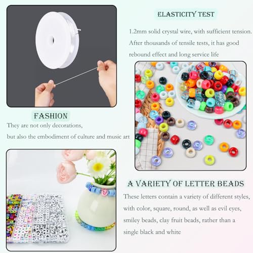 Perles Kandi pour bracelet et bijoux : kit de 3500 pièces en 96 couleurs avec breloques