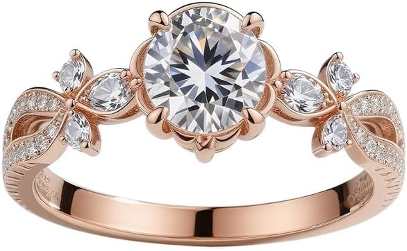 Customized and Personalized Flower-Shape Birthstone Ring Name Engraved 925 Sterling Silver/10K/14K/18K Gold Promise Anniversary Engraved Ring For Women