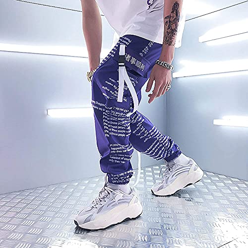 XYXIONGMAO Men's Japanese Purple Casual Tactical Joggers Hip Hop Trousers Streetwear Techwear Sweatpants Cargo Pants for Men4