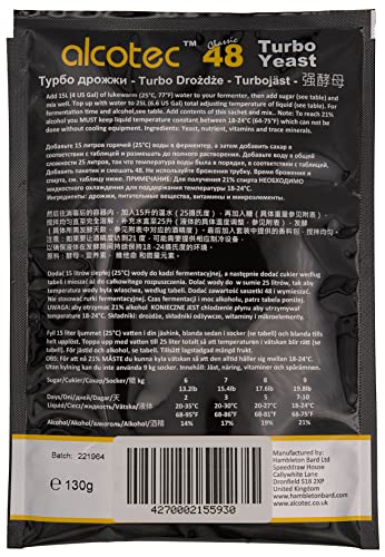 8 x AlcoTec Turbohefe Classic 48h 20% Alkohol innerhalb von 5 Tagen