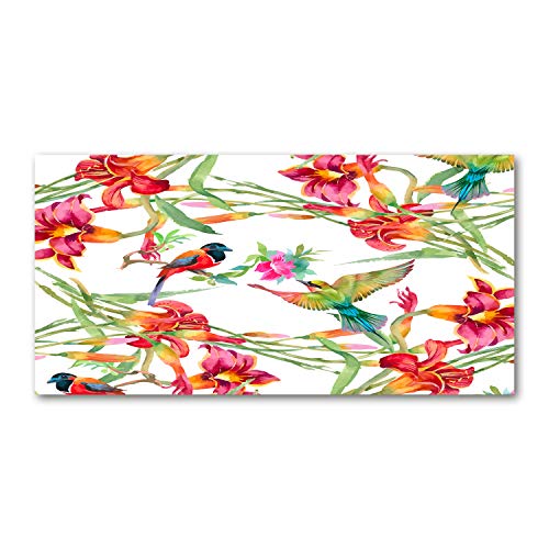 Image tableau photo oiseaux exotiques multicolores salon cuisine 120x60 - 2