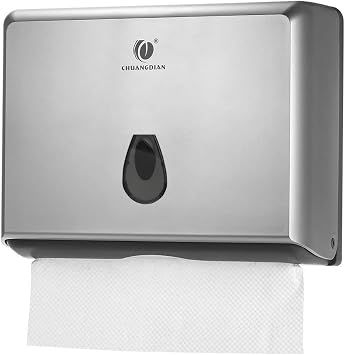 BBX Lephsnt Paper Towel Dispenser, CHUANGDIAN Wall-Mounted Hand Towel Dispenser Silver