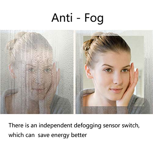 MIQU 600 x 800 mm LED Bathroom Mirror with Light Touch Sensor and Demister Anti-Fog Wall Mounted