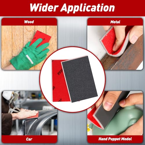 Image of 36 PCS Sanding Sponge Block 80-400 Grit Wet Dry Sandpaper for Wood Metal | Sandpaper Assortment, Flexible Foam for Curved & Uneven Surfaces, Washable & Reusable, for DIY Projects Auto