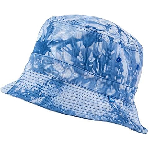 Highlander Mens Ladies Unisex Tie Dye Festival Outdoor Bucket Fishing Travel Sun Hat (XL - 60 / 61cm) Blue Cover
