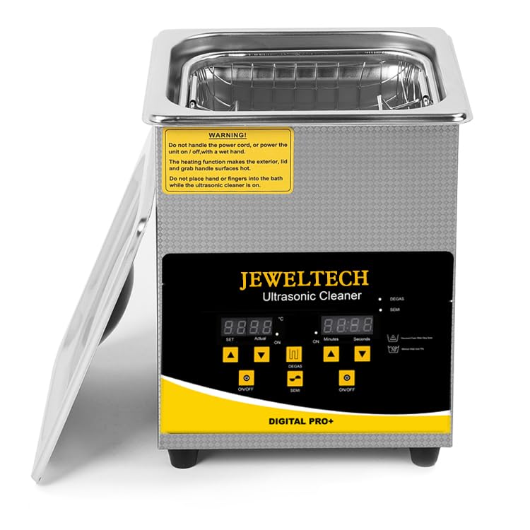 Image of JEWELTECH Digital Pro+ Ultrasonic Cleaner Machine, 2L Capacity, Professional Grade, 42000kHz, Digital Timer and Heater, for Jewelry, Dental Tools, Optical Instruments, Lab Equipment (2L)
