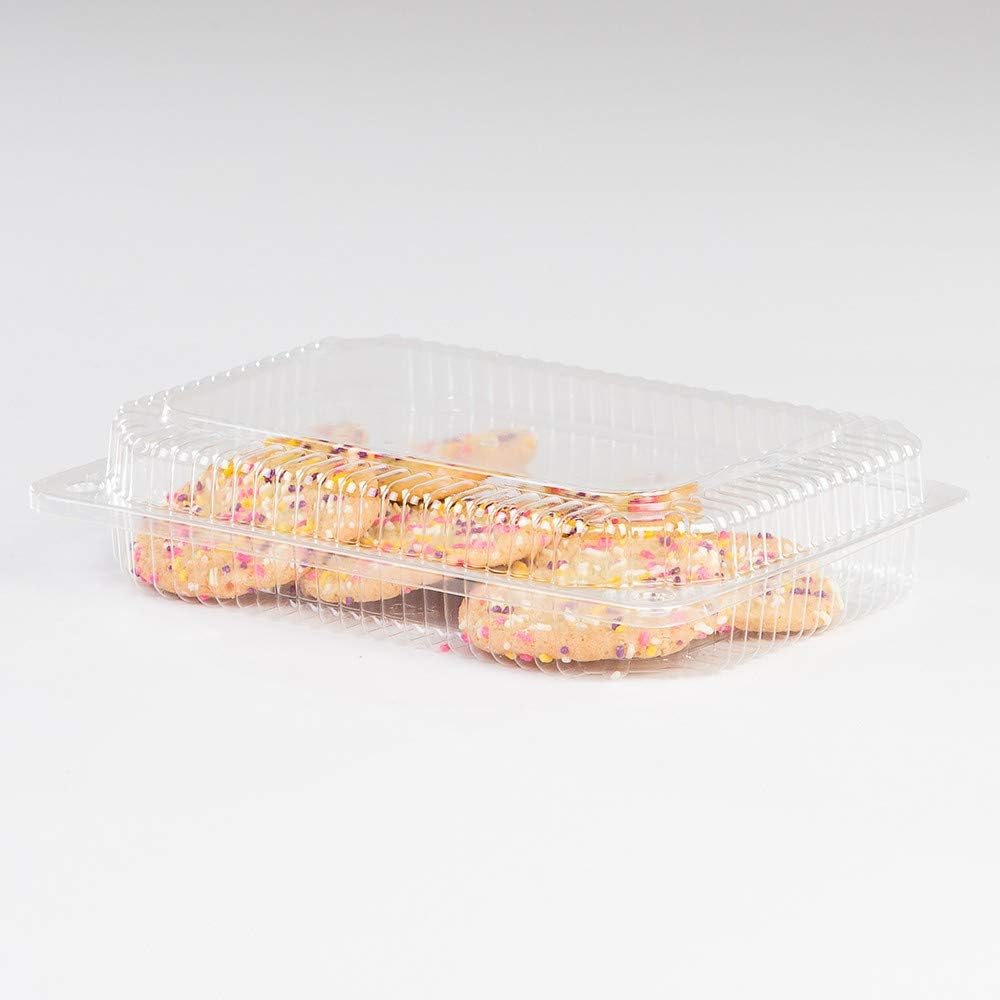 LBH-615 Clear OPS Plastic Square Hinged Locking Lid Food Container, 9 x 6.5 x 2 Inches | 350/Case