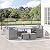 Outsunny 9 Pieces Outdoor Dining Set for 8, Space Saving Wicker Chairs and Square Glass Table with Cushions and Ottomans, Rattan Conversation Patio Furniture Set for Garden, Light Gray/Dark Gray