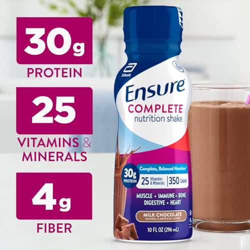 Ensure COMPLETE Milk Chocolate Nutrition Shake, Complete, Balanced Meal Replacement, Ready To Drink, 30g Protein, 25 Vitamins & Minerals, 10 fl oz—24 Pack - Image 4