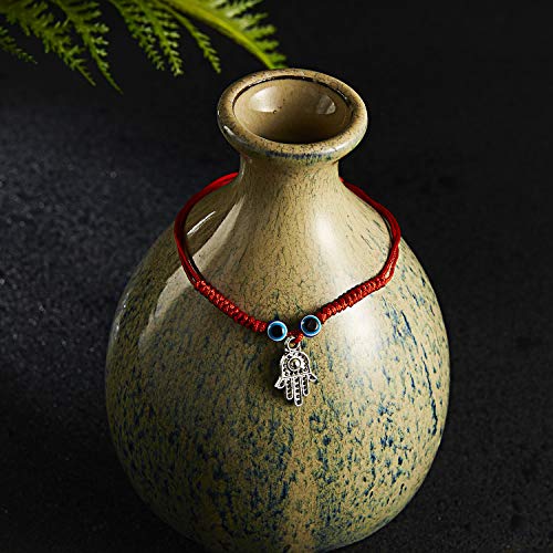 COLORFUL BLING Unisex Handmade Evil Eye Braided Rope Lucky Red String Bracelet Hamsa Evil Eye Charm Bracelet Peaceful Adjustable Couple Bracelets for Women Girls4