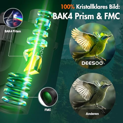 Deesoo 25x32 Fernglas für Erwachsene - Klein HD Ferngläser Kinder - Kompakt Fernglas High...
