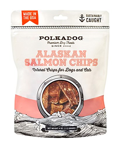 Polkadog Crunchy Alaskan Salmon Chips, Dog Treats â€“ 100% Wild-Caught Fish Treat for Dogs, Cats â€“ All-Natural, Grain-Free, Gluten-Free Pet Chips â€“ Single Ingredient Snacks â€“ 4 oz.